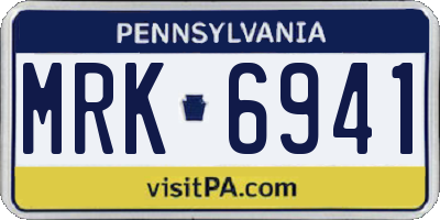 PA license plate MRK6941