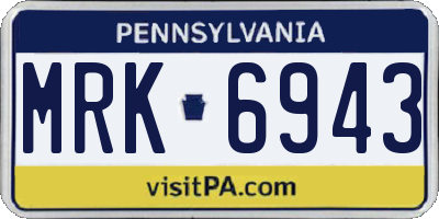 PA license plate MRK6943