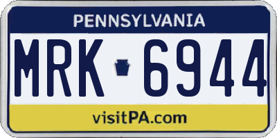 PA license plate MRK6944