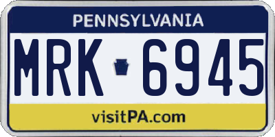PA license plate MRK6945