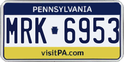 PA license plate MRK6953