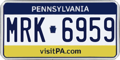 PA license plate MRK6959