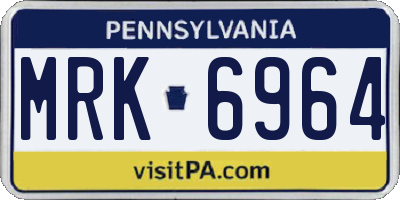 PA license plate MRK6964