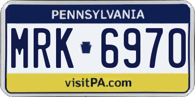 PA license plate MRK6970