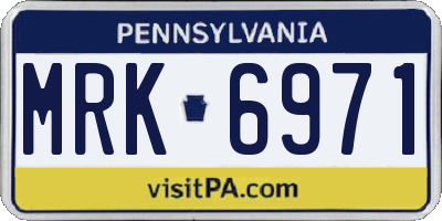 PA license plate MRK6971