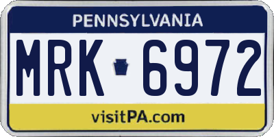PA license plate MRK6972