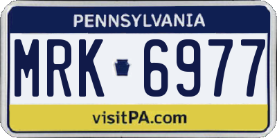 PA license plate MRK6977