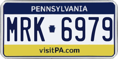 PA license plate MRK6979