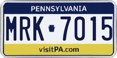 PA license plate MRK7015