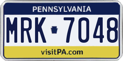 PA license plate MRK7048