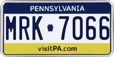 PA license plate MRK7066