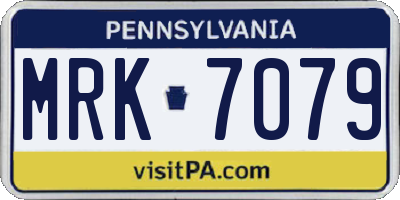 PA license plate MRK7079