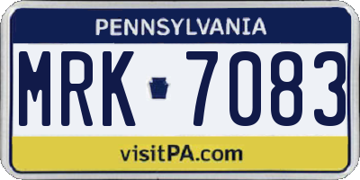 PA license plate MRK7083