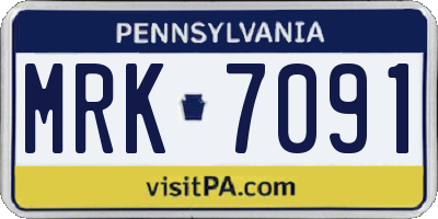PA license plate MRK7091