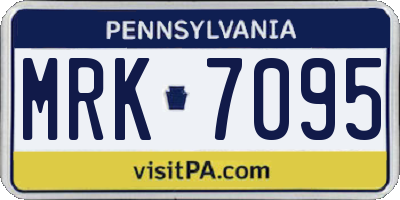 PA license plate MRK7095