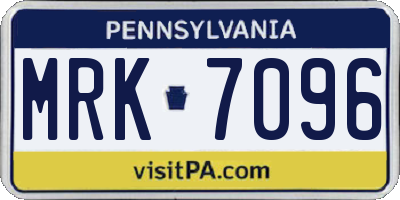 PA license plate MRK7096