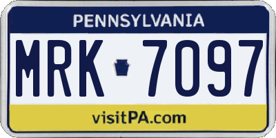 PA license plate MRK7097