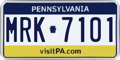 PA license plate MRK7101