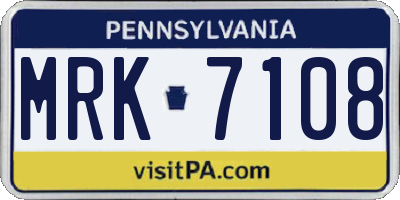 PA license plate MRK7108