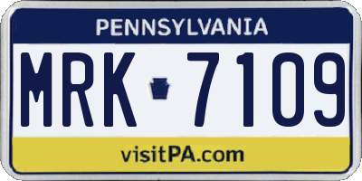 PA license plate MRK7109