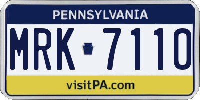 PA license plate MRK7110