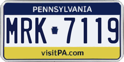 PA license plate MRK7119