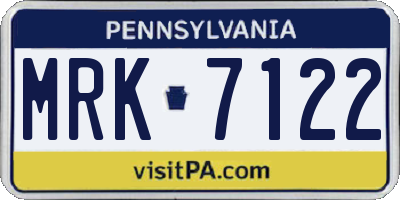 PA license plate MRK7122