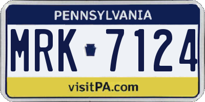PA license plate MRK7124
