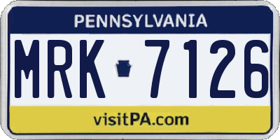 PA license plate MRK7126
