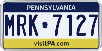 PA license plate MRK7127