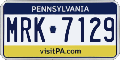 PA license plate MRK7129