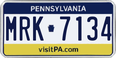 PA license plate MRK7134