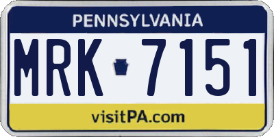 PA license plate MRK7151