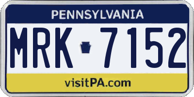PA license plate MRK7152