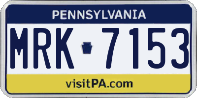 PA license plate MRK7153
