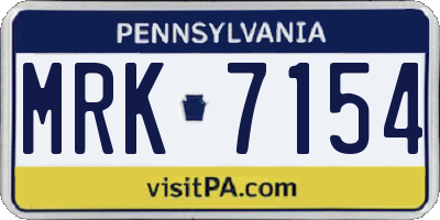PA license plate MRK7154