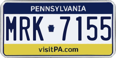 PA license plate MRK7155