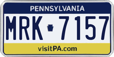 PA license plate MRK7157