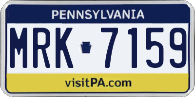 PA license plate MRK7159
