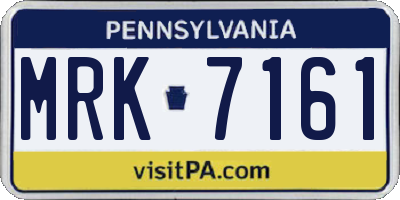 PA license plate MRK7161