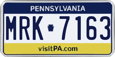 PA license plate MRK7163