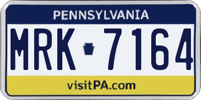 PA license plate MRK7164