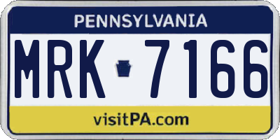 PA license plate MRK7166