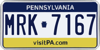 PA license plate MRK7167