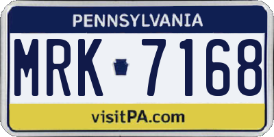 PA license plate MRK7168