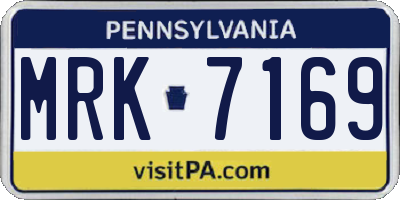 PA license plate MRK7169