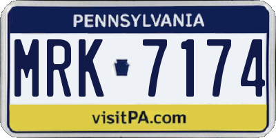 PA license plate MRK7174