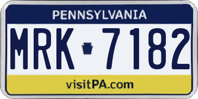 PA license plate MRK7182