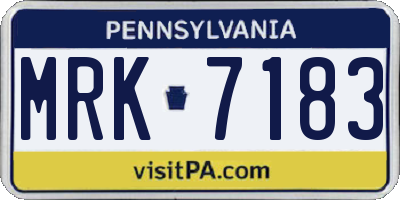 PA license plate MRK7183