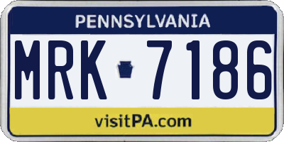 PA license plate MRK7186